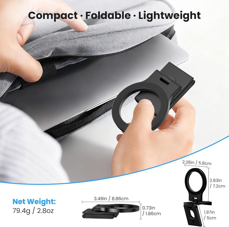 Itramax Continuity Camera Mount for iMac,360° Foldable Portable Desktop Monitor Screen Webcam Stand Holder with Metal Rings for MagSafe iPhone 17 Pro 16 15 14 13 12 11 XR XS,MacBook,Laptop,Apple TV - Image 4